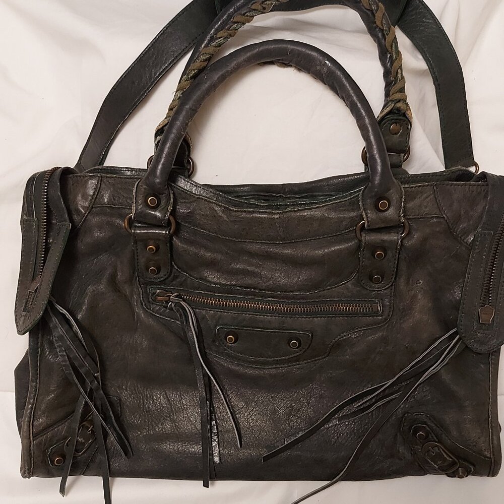 Balenciaga Vintage City Bag in Hunter Green Leather